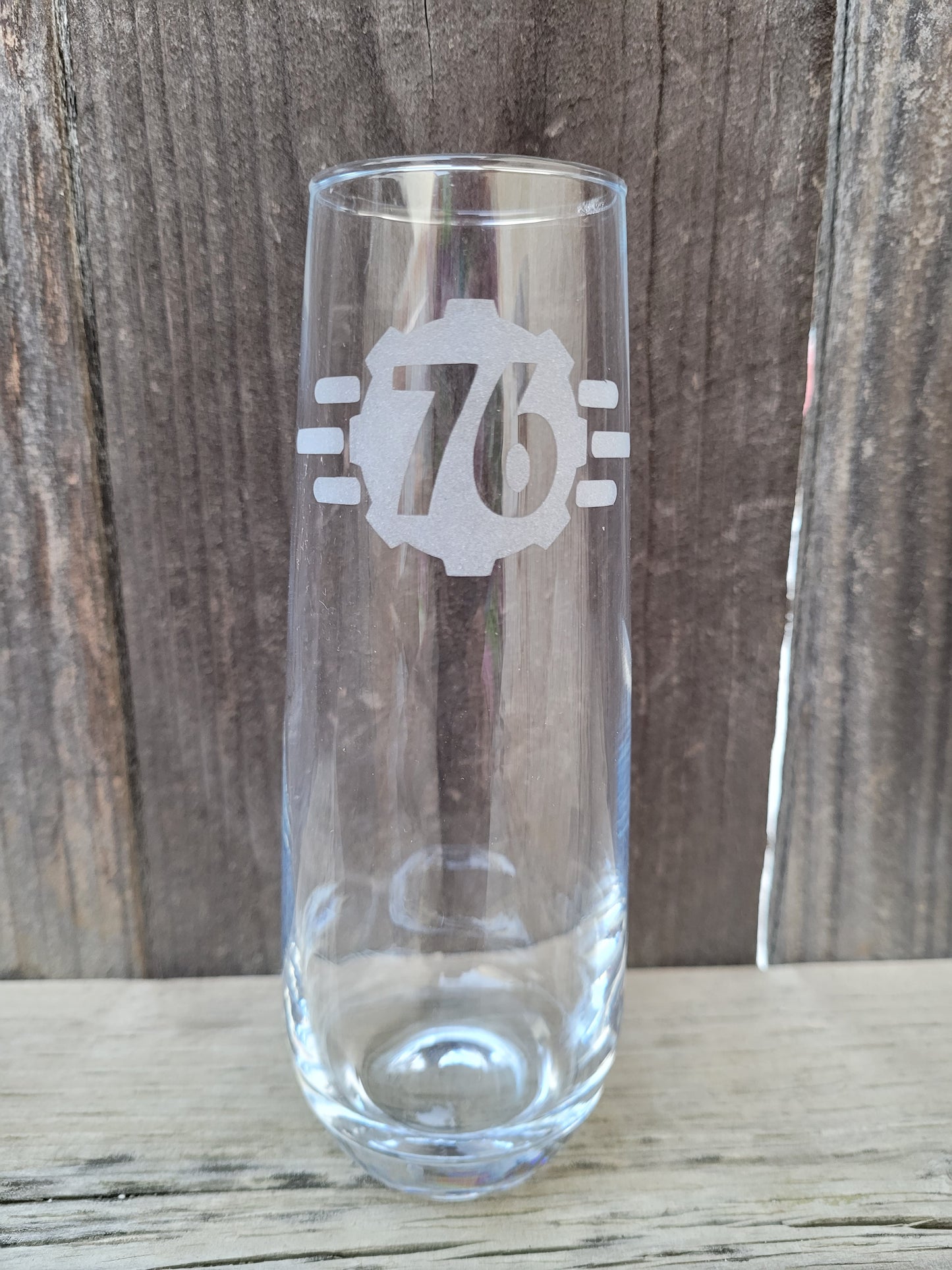 Vault 76 Fallout Stemless Champagne Glass- Made to Order