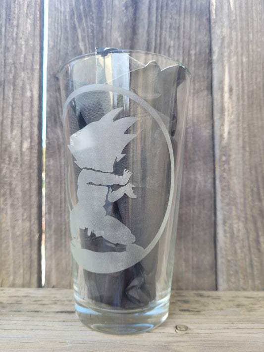 Young Goku Dragon Ball Pint Glass - Made to Order