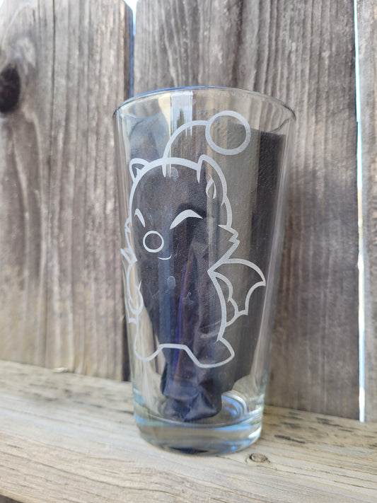 Moogle Final Fantasy Pint Glass - Made to Order