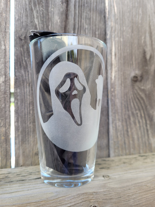 Ghost Face (Scream) Pint Glass - Made to Order