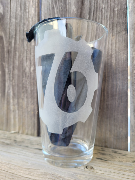 Vault 76 Fallout Pint Glass - Made to Order