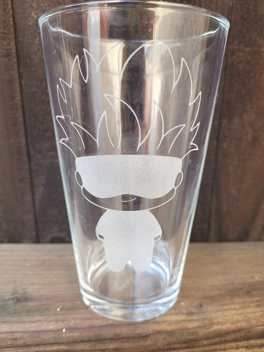 JuJustu Kaisen Satoru Gojo chibi Pint Glass - Made to Order
