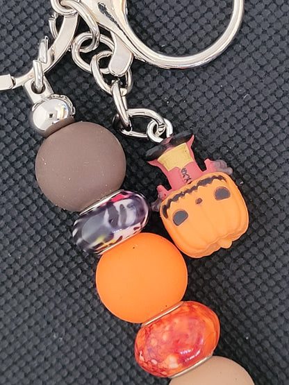 Pumpkin King bitty pop beaded keychain