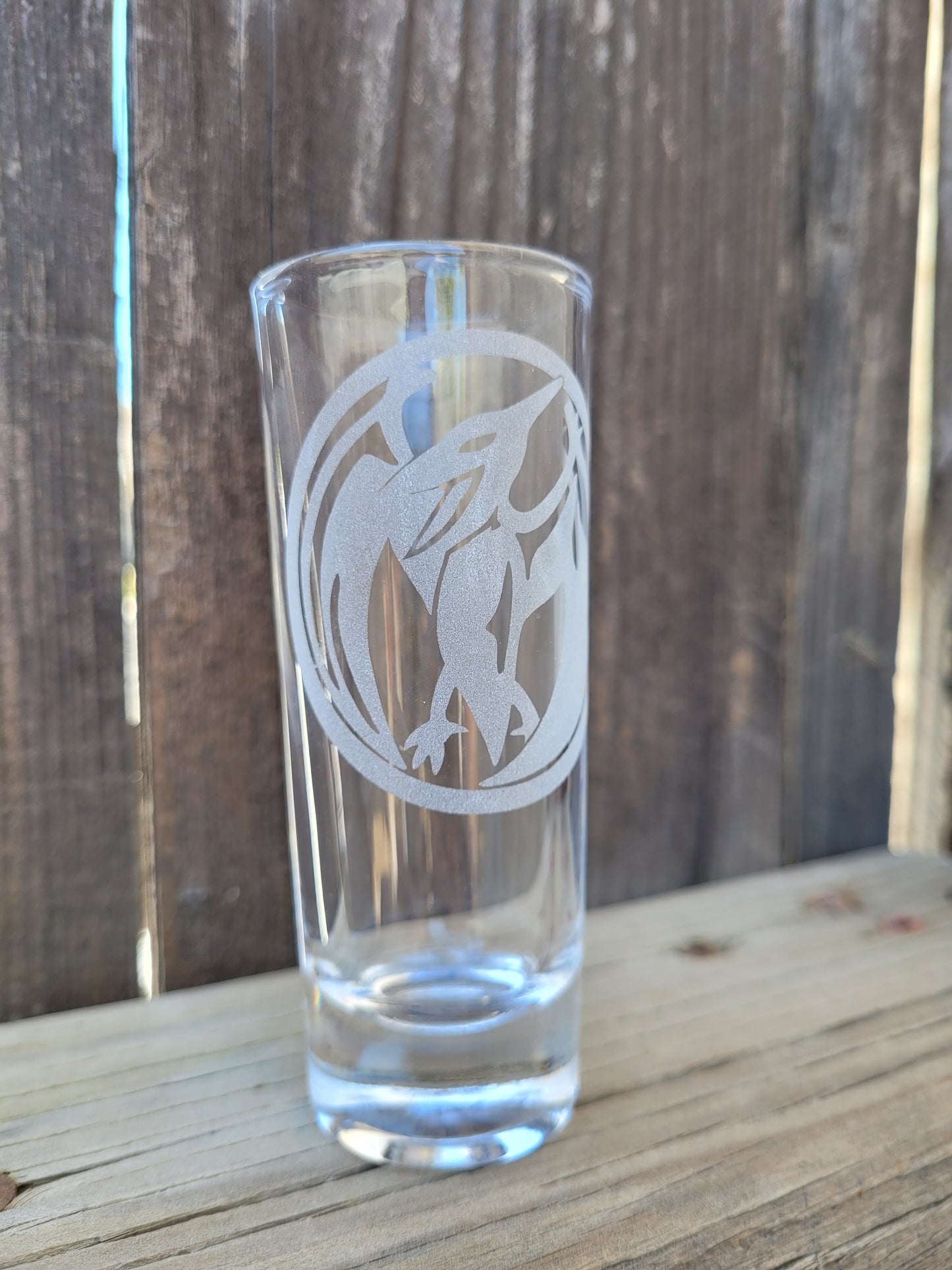 Power Ranger pterodactyl powe coin 2 oz Shot Glass - Made to Order