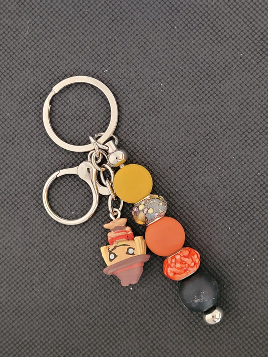 Scarecrow bitty pop beaded keychain