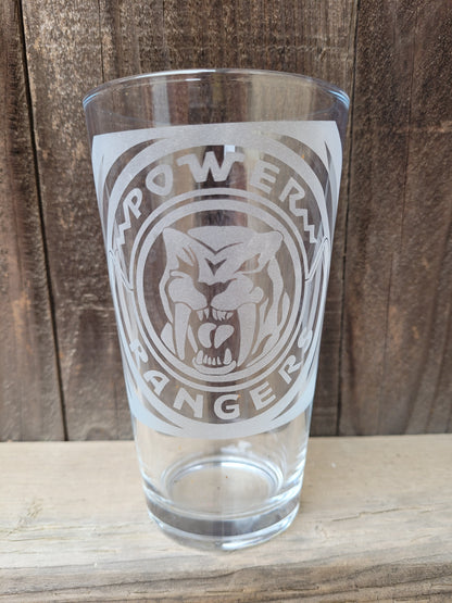 Yellow power ranger Pint Glass - Made to Order