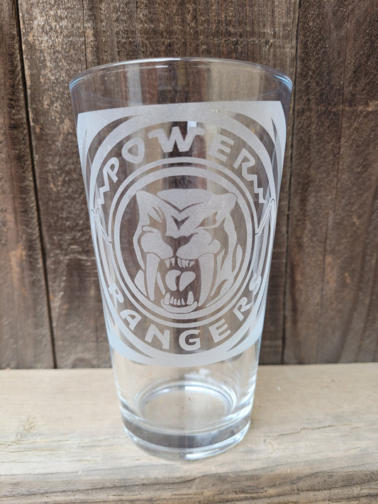 Yellow power ranger Pint Glass - Made to Order