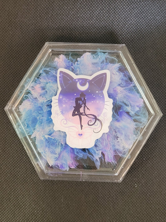 Sailormoon hexagon resin coaster