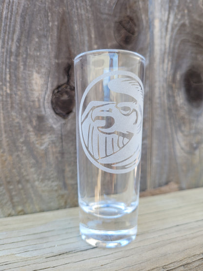 Power Rangers falcon power coin 2 oz Shot Glass - Made to Order