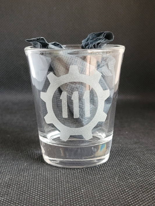 Vault 111 Fallout 1.5 oz Shot Glass - Made to Order