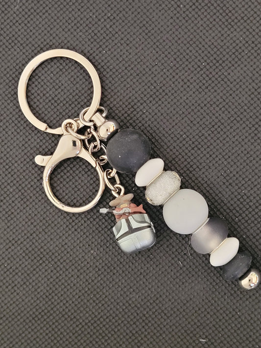 The Mandalorian bitty pop beaded keychain