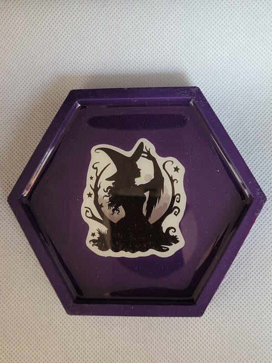Wicked witch hexagon resin coaster