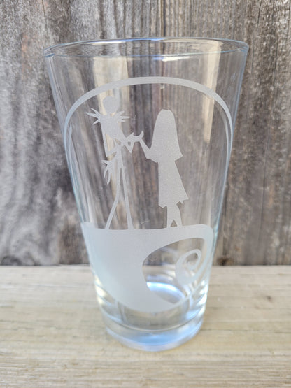 Jack and Sally Pint Glass - Made to Order