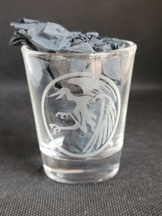 Power Rangers crane power coin 1.5 oz Shot Glass - Made to Order