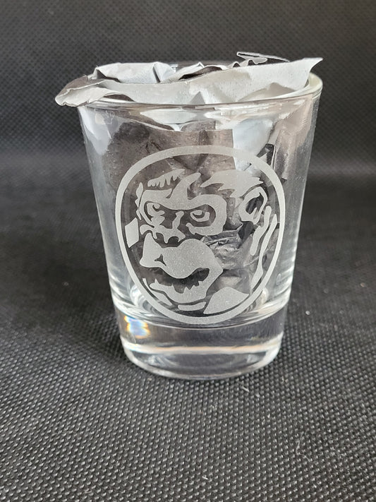 Power Rangers ape power coin 1.5 oz Shot Glass - Made to Order