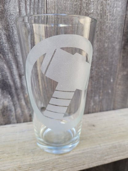 Thor's Hammer Pint Glass - Made to Order