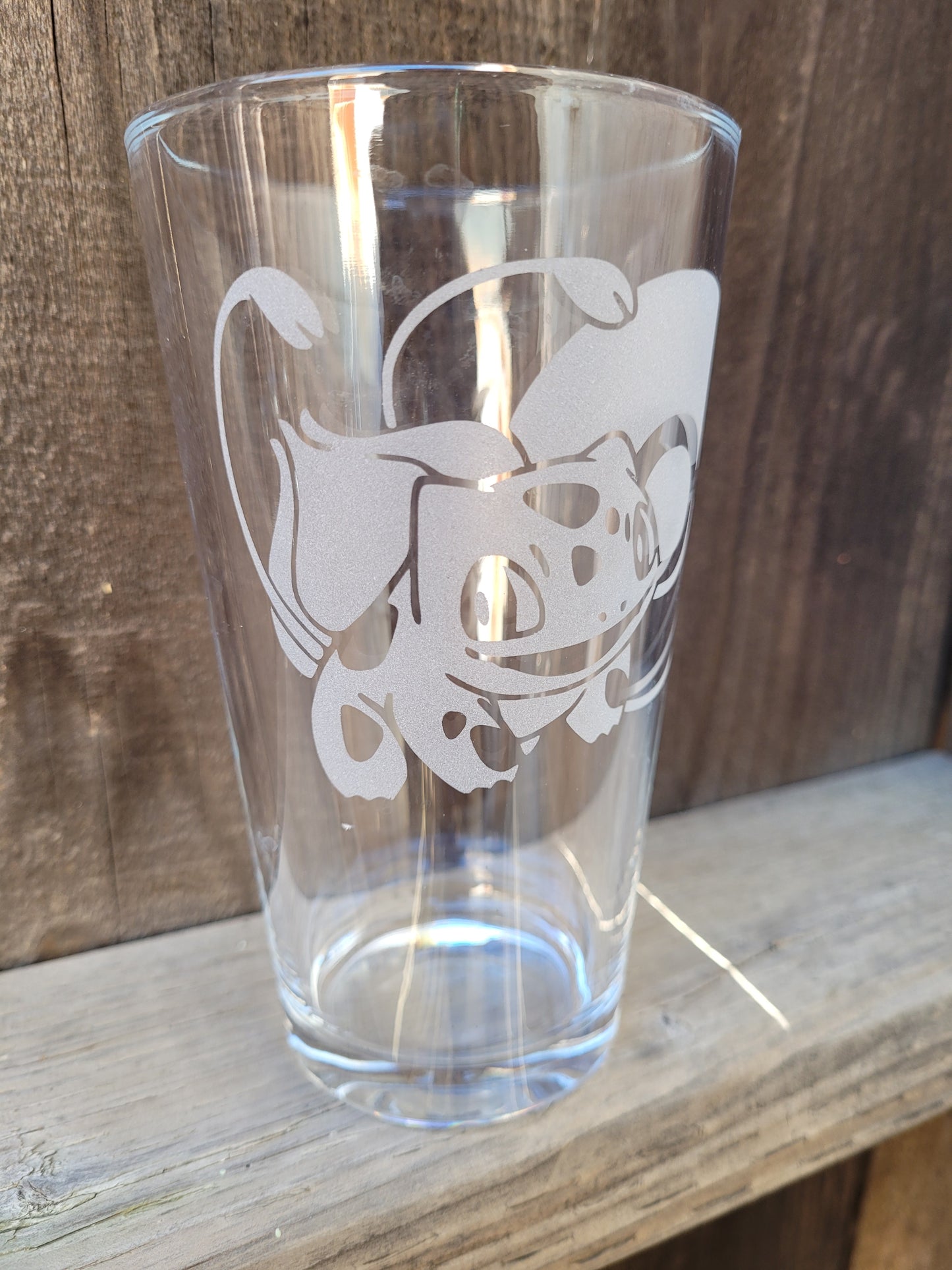 Bulbasaur with Pokeball Pint Glass - Made to Order
