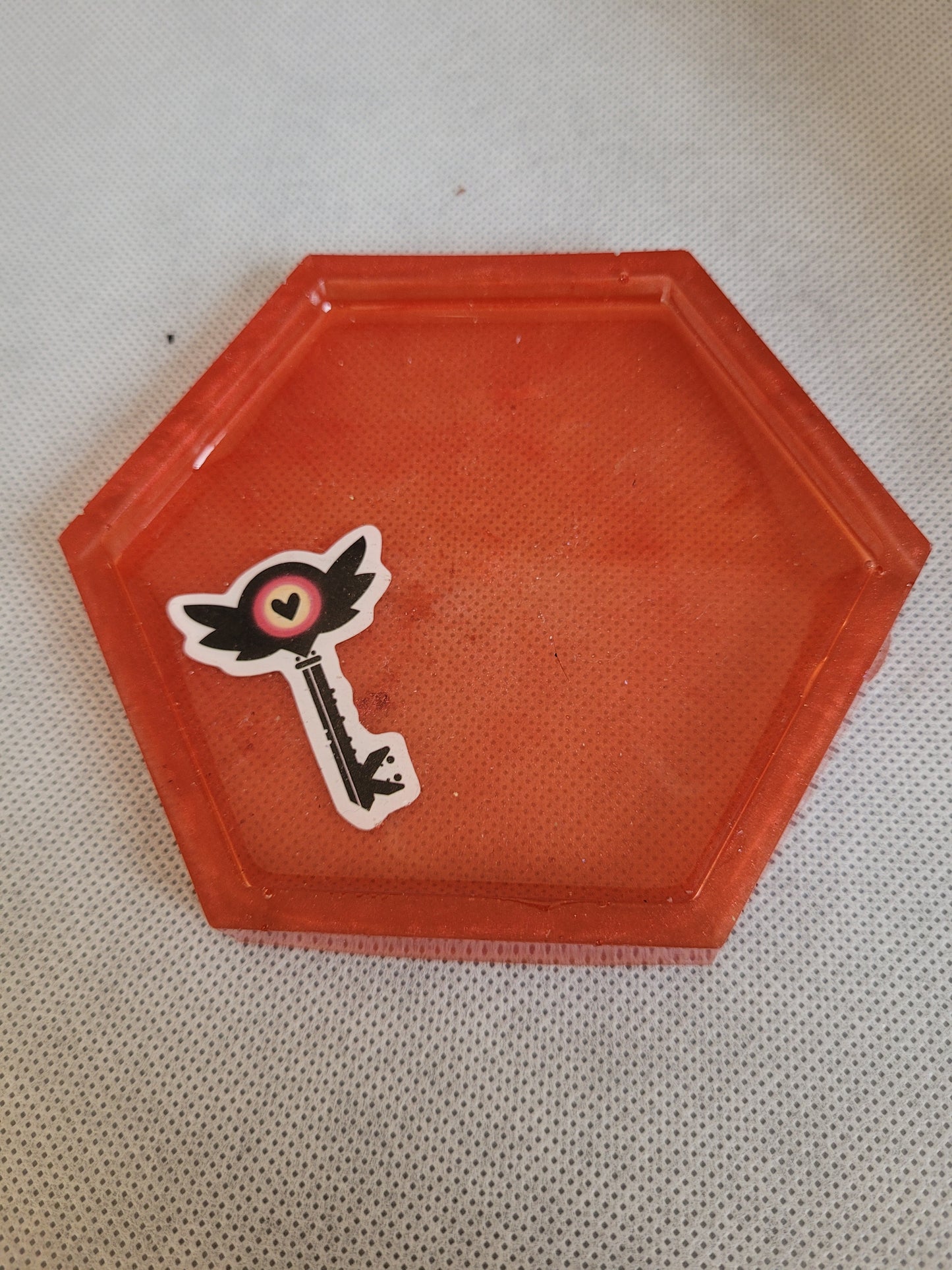 Keekee hazbin hotel hexagon resin coaster