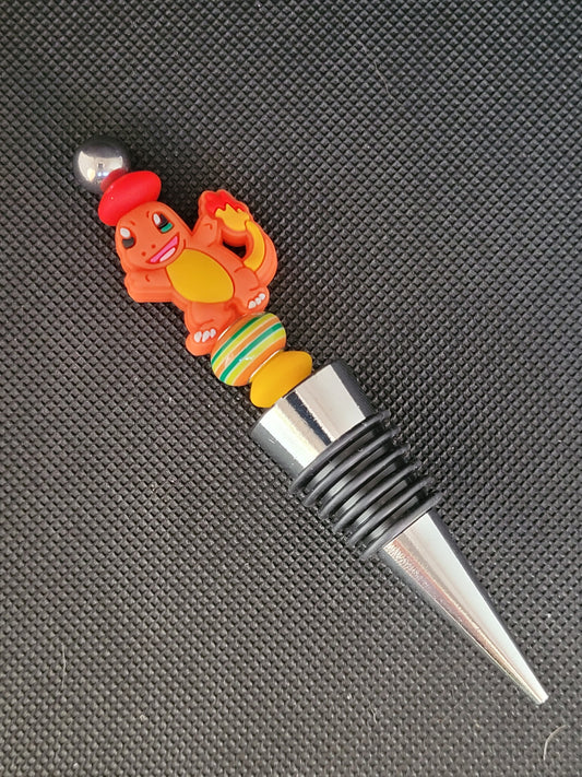 Charmander beaded wine stopper