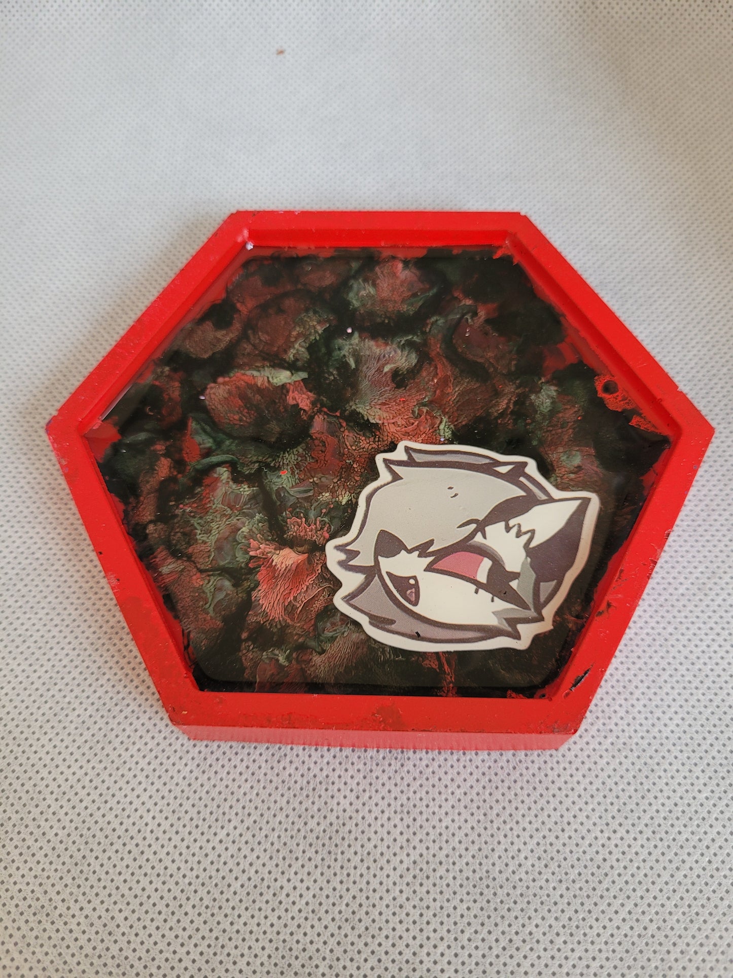Loona hazbin hotel hexagon resin coaster