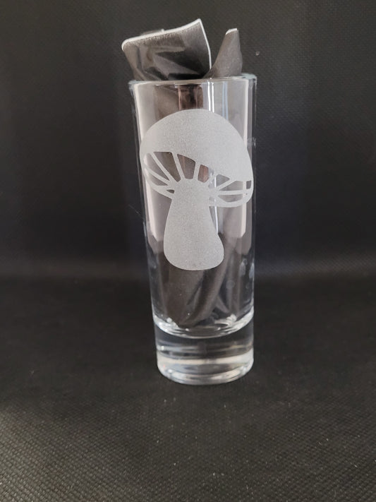Toadstool/mushroom 2 oz Shot Glass - Made to Order