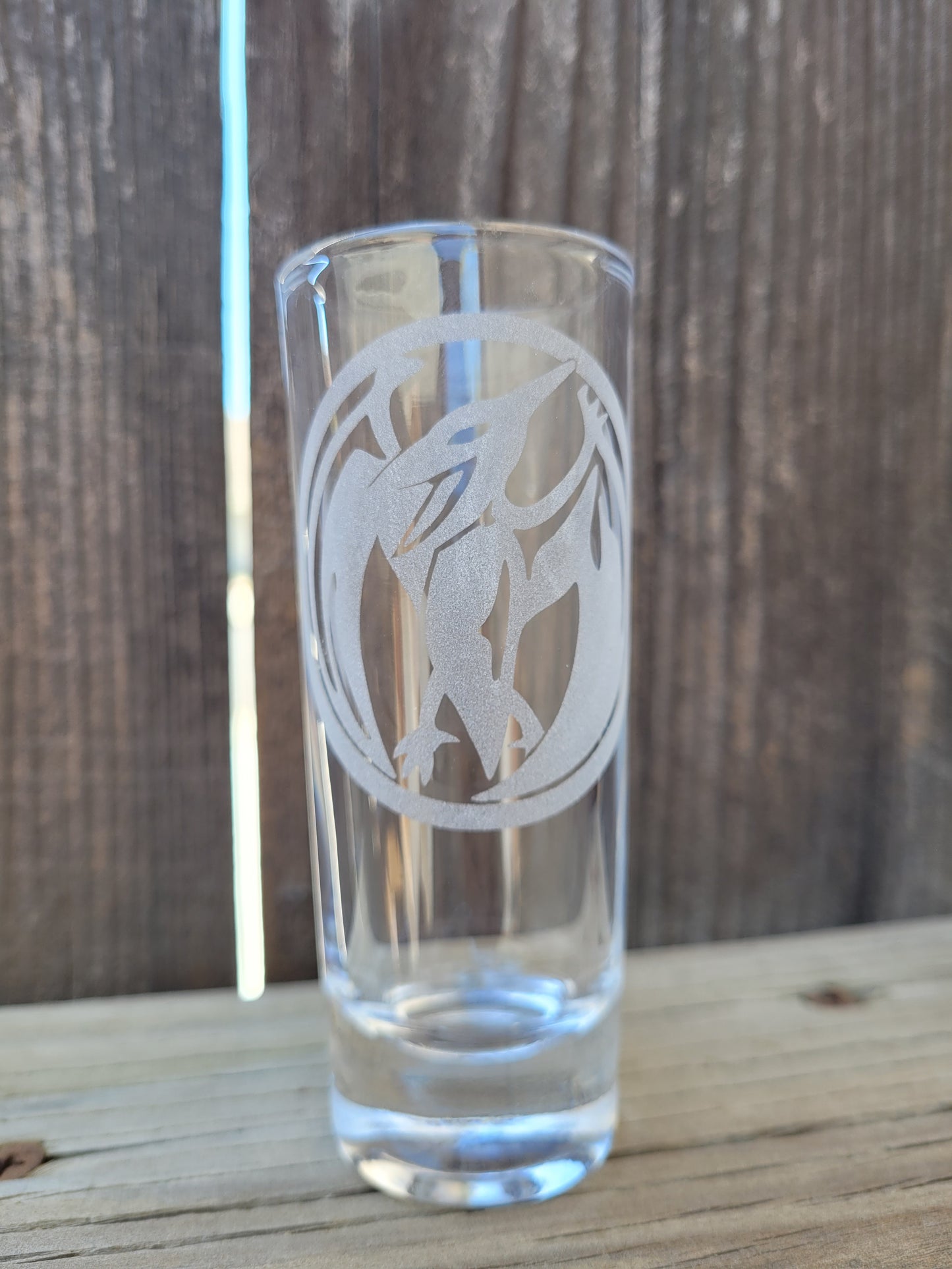 Power Ranger pterodactyl powe coin 2 oz Shot Glass - Made to Order