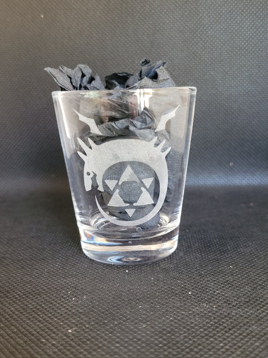 Full metal alchemist blood seal 1.5 oz Shot Glass - Made to Order