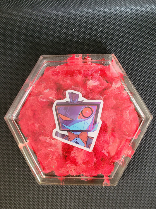 Vox hexagon resin coaster