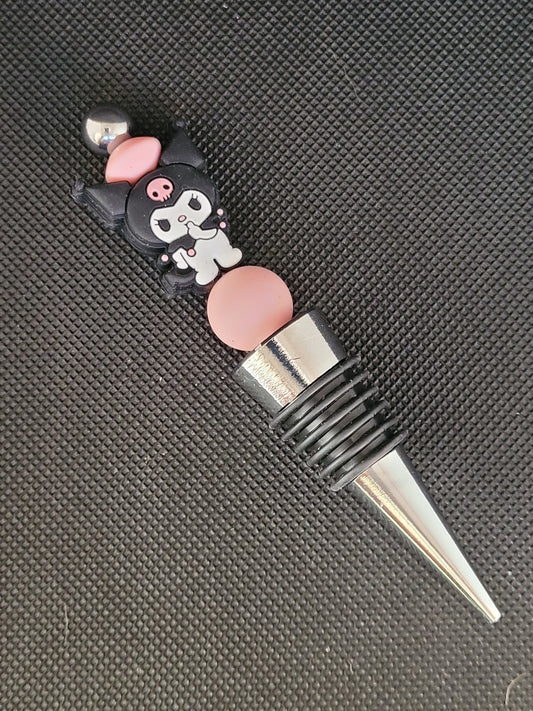 Kuromi beaded wine stopper