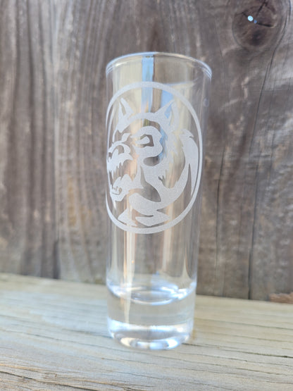 Power Rangers wolf power coin 2 oz Shot Glass - Made to Order