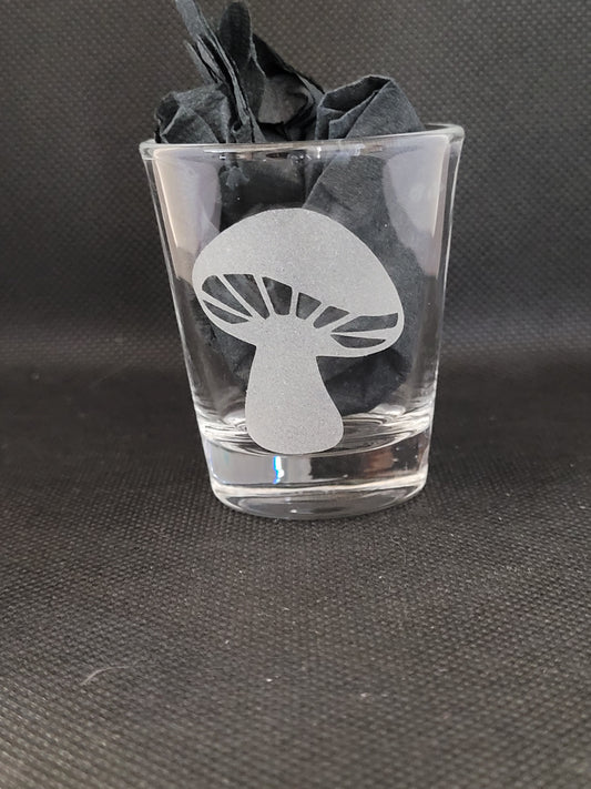 Toadstool/mushroom 1.5 oz Shot Glass - Made to Order