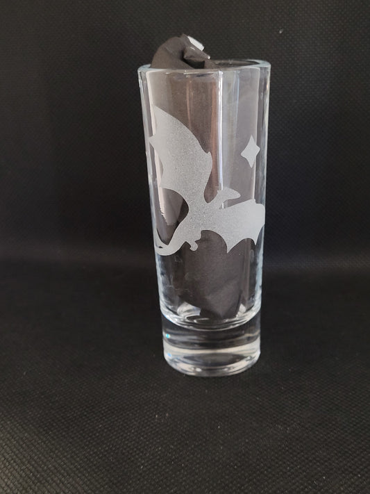 Dragon with a star 2 oz Shot Glass - Made to Order