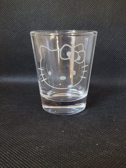 Hello Kitty (face) 1.5 oz Shot Glass - Made to Order
