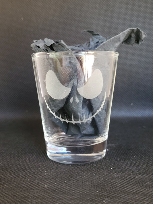 Jack Skellington's face 1.5 Shot Glass - Made to Order