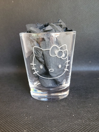 Hello Kitty (face) 1.5 oz Shot Glass - Made to Order