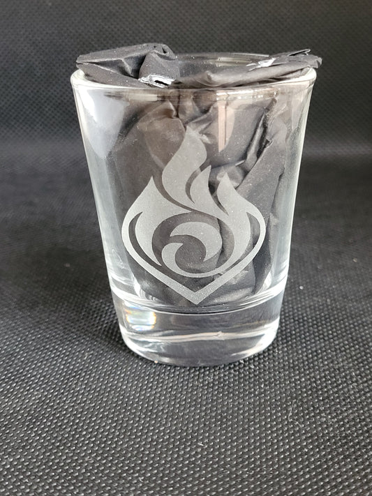 Genshin Impact Pyro 1.5 oz Shot Glass - Made to Order