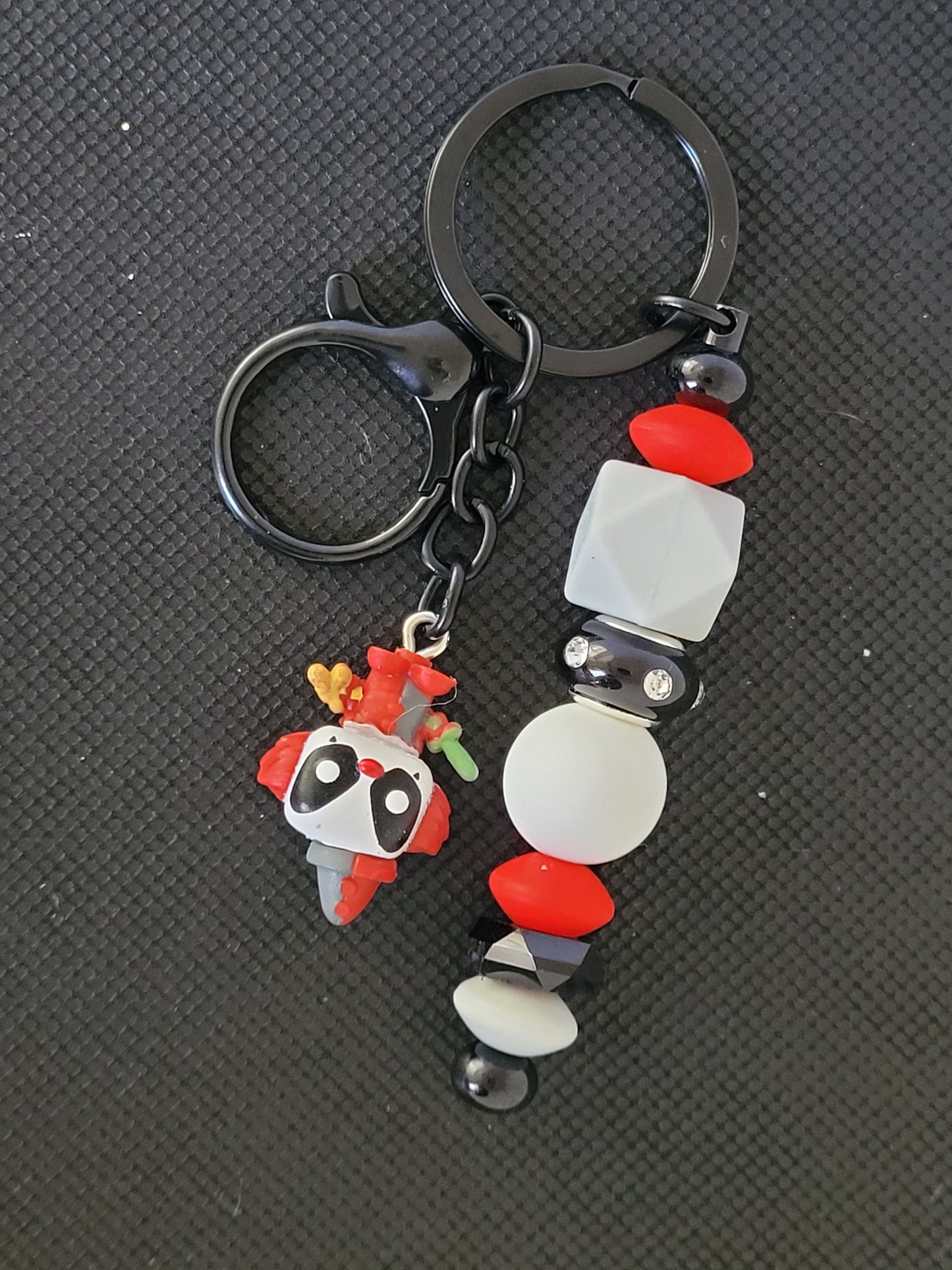 Clown Deadpool Bitty Pop beaded keychain