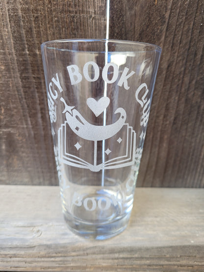 Spicy Book Club Pint Glass - Made to Order