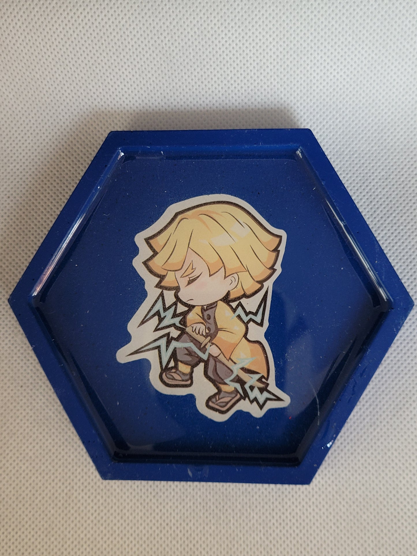 Zenitsu hexagon resin coaster