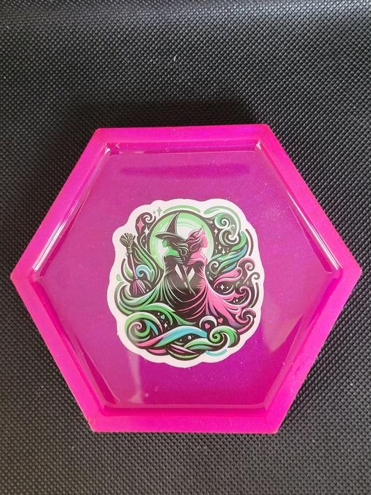 Wicked hexagon resin coaster