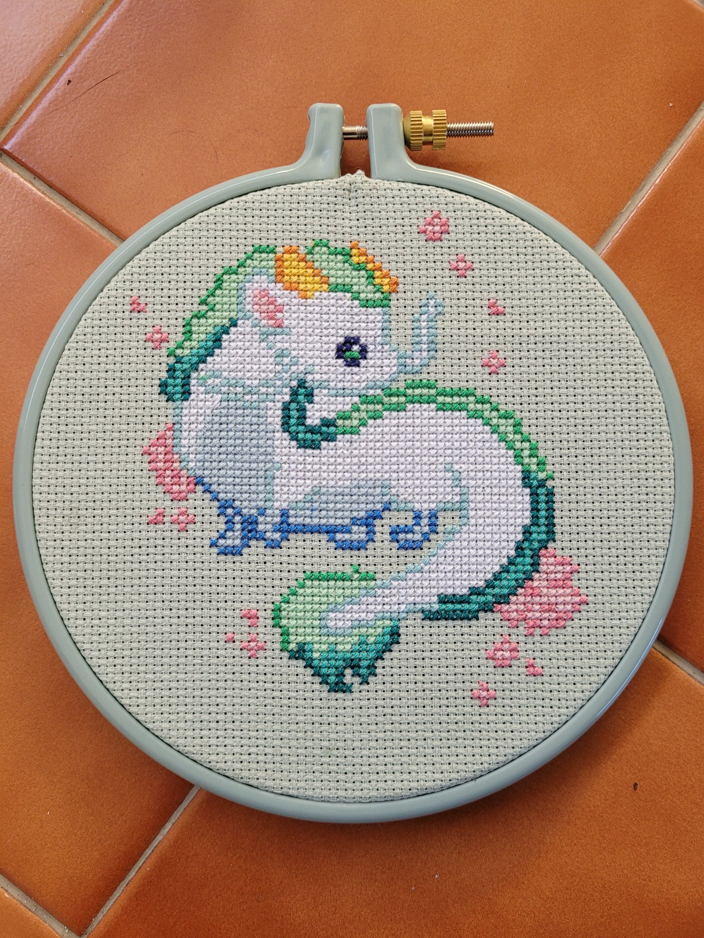 Chibi dragon haku cross stitch