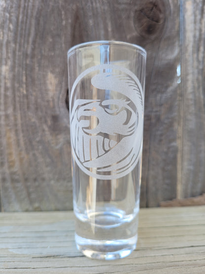 Power Rangers falcon power coin 2 oz Shot Glass - Made to Order