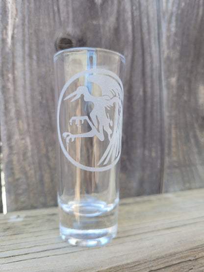 Power Rangers crane power coin 2 oz Shot Glass - Made to Order