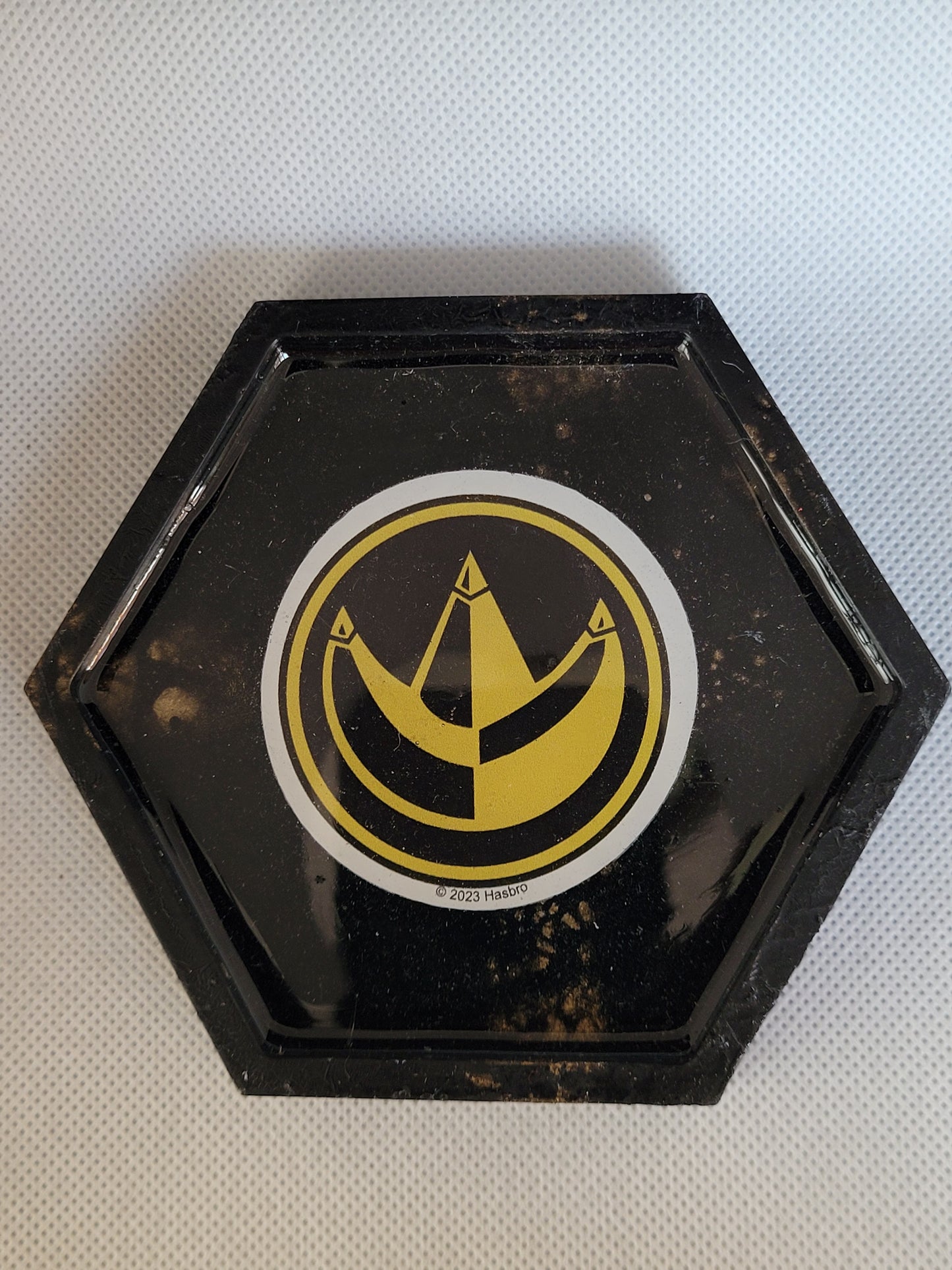 Green Power Ranger Power Coin hexagon resin coaster