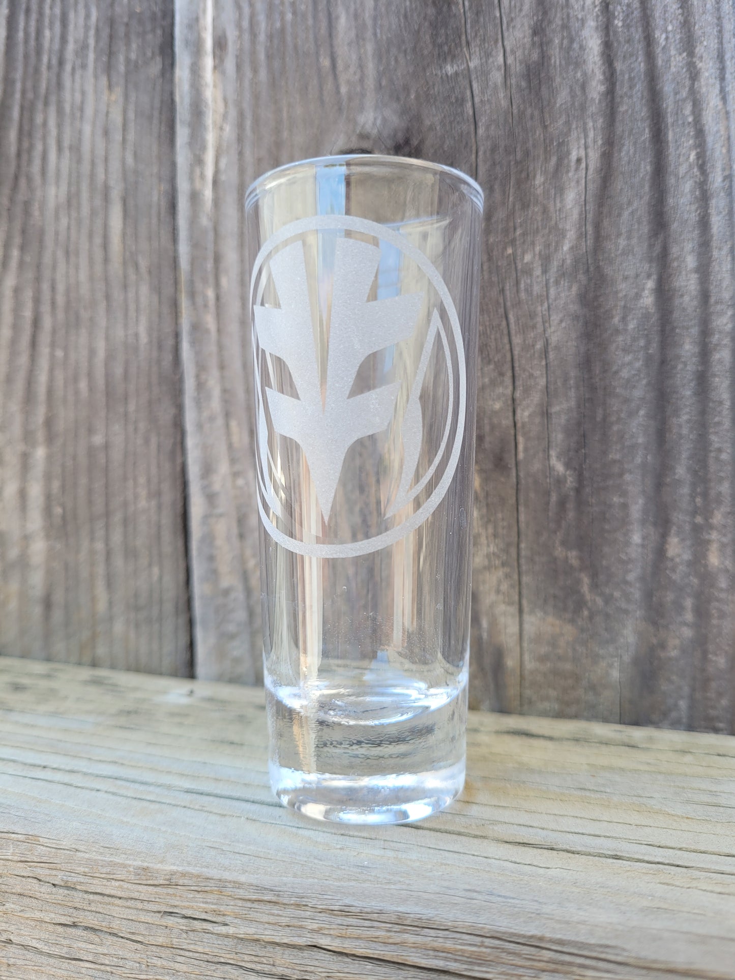 Power Rangers white tiger power coin 2 oz Shot Glass - Made to Order