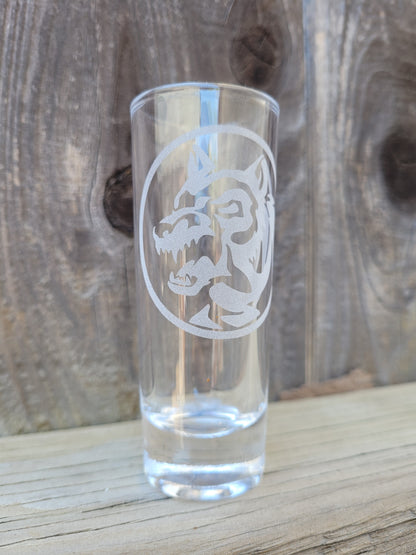 Power Rangers wolf power coin 2 oz Shot Glass - Made to Order