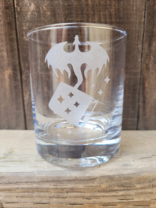 Book Dragon Rocks Glass - Made to Order