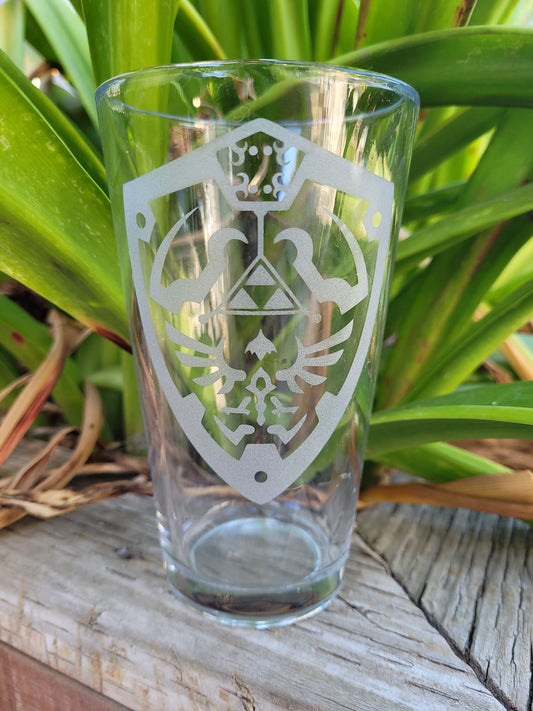 Hylian Shield Legend of Zelda Pint Glass - Made to Order