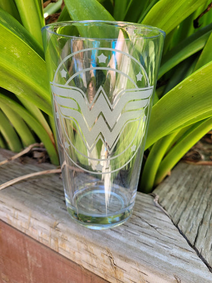 Wonder Woman Pint Glass - Made to Order